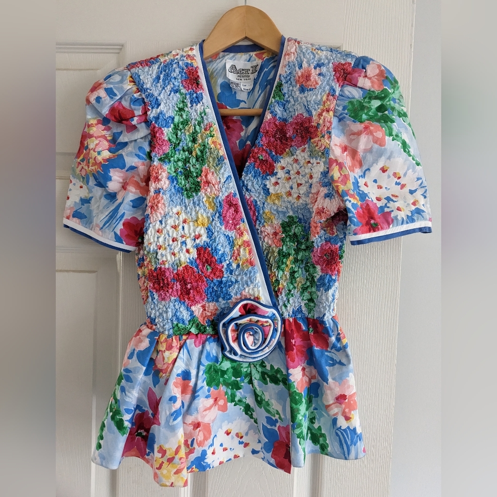 Vintage 1980's peplum top